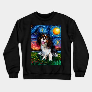 Tri Color Cavalier King Charles Spaniel Night Crewneck Sweatshirt